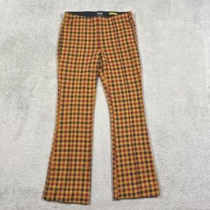 Maeve Anthropologie Pants Womens XS Knit Kick Flare Plaid Cropped Stretch Dressy